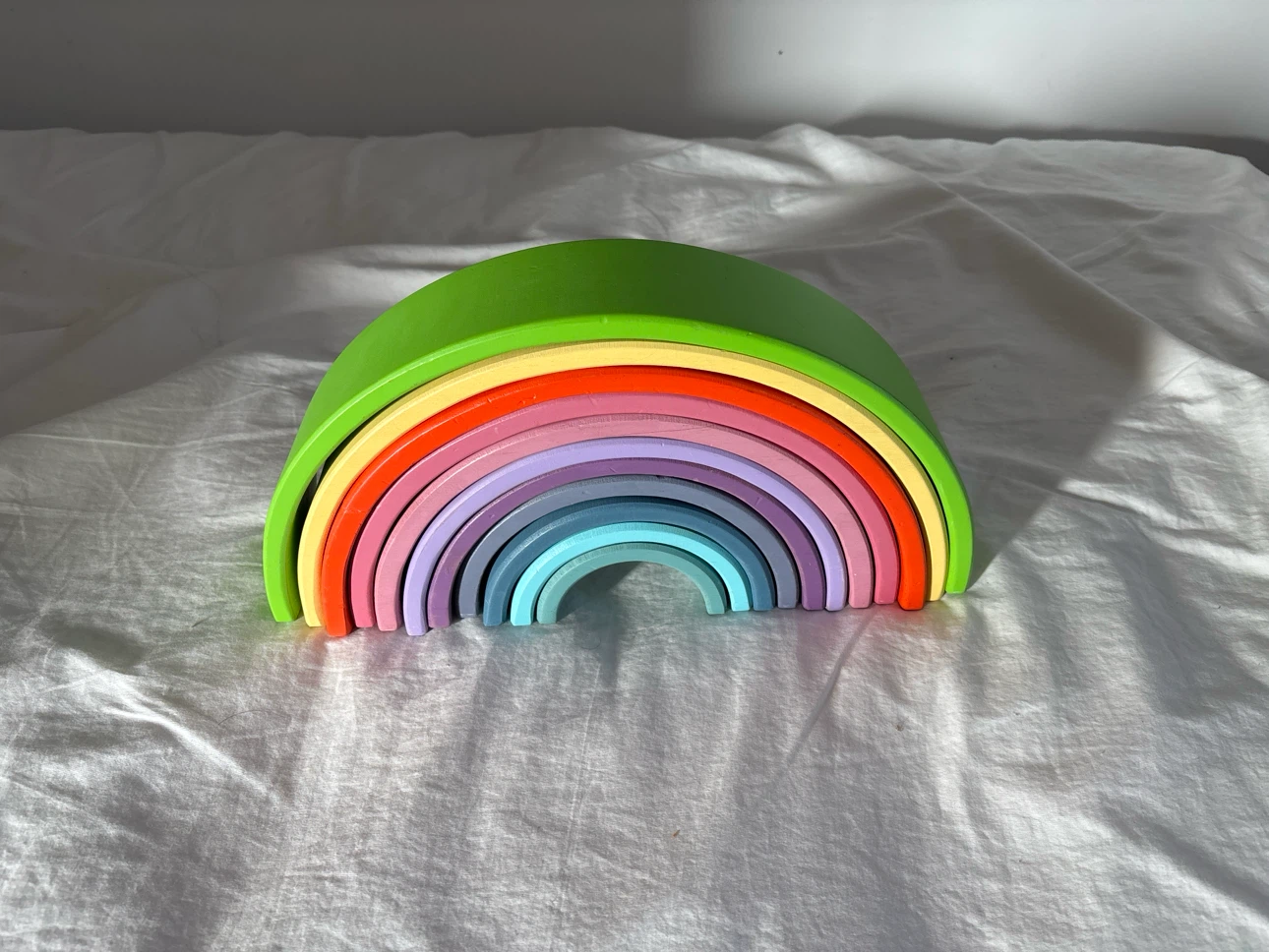 Wooden Rainbow Stacker Toy