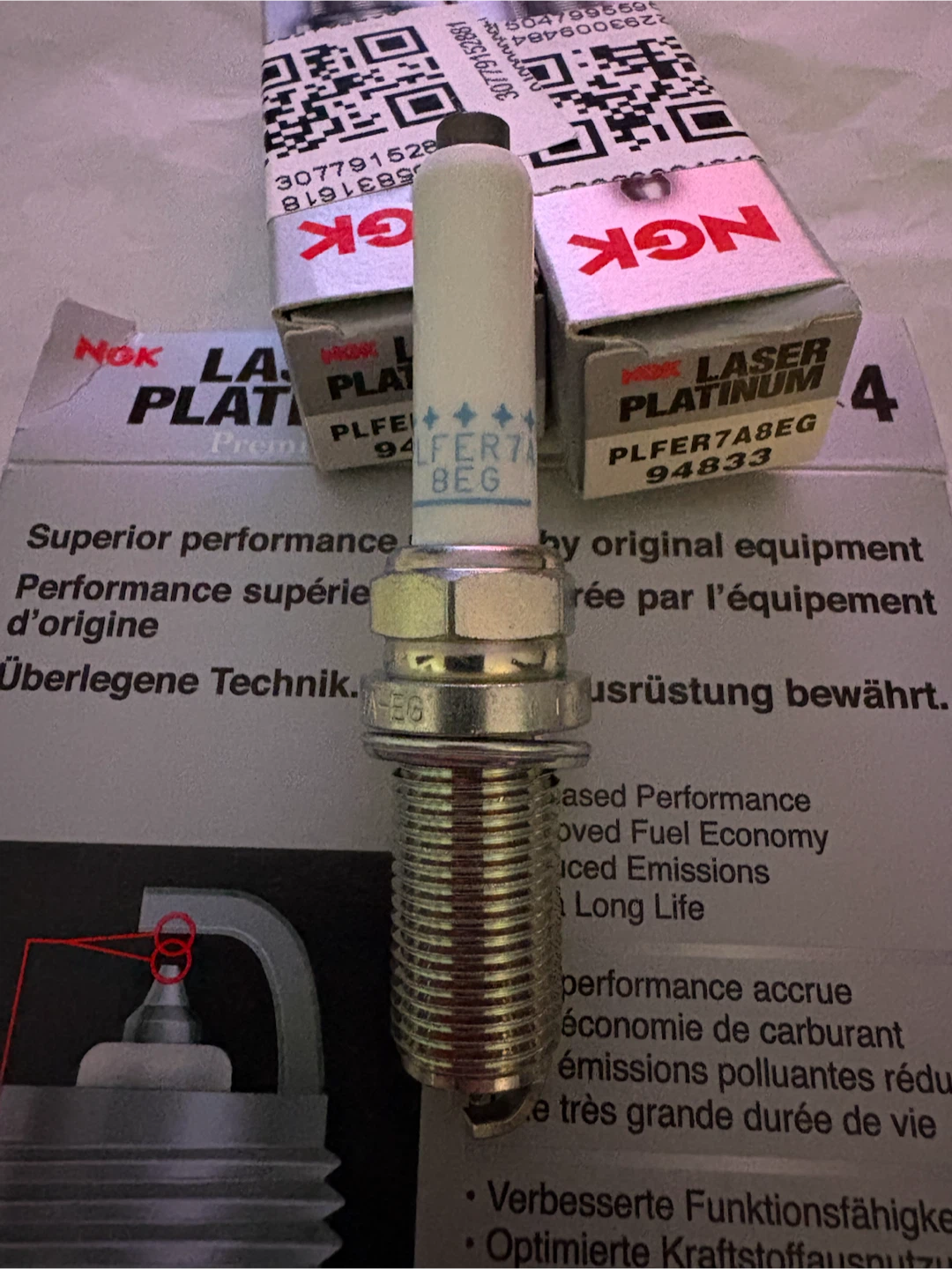 6 NGK PLFER7A8EG 94833 Laser Platinum spark plugs New in Box - photo 4