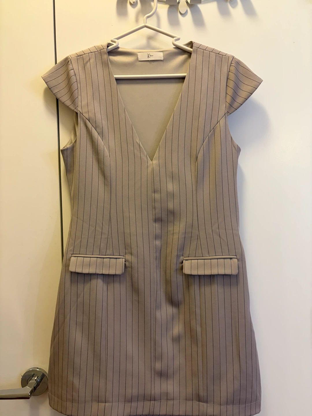 Pinstripe Sheath Dress woman clothings