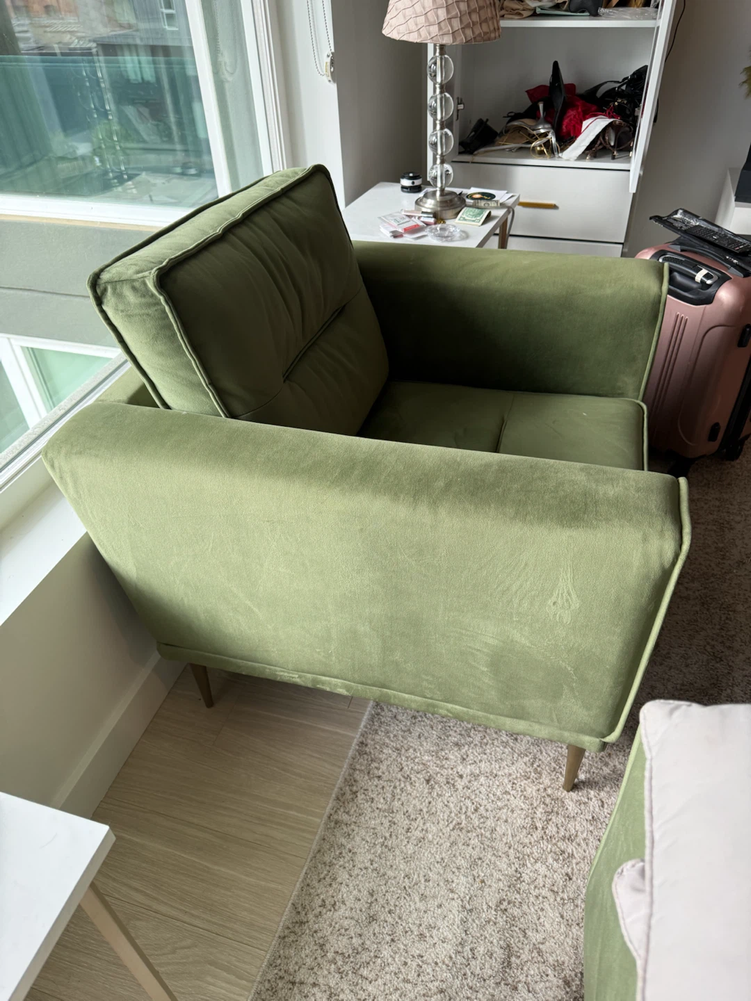 Green Velvet Armchair