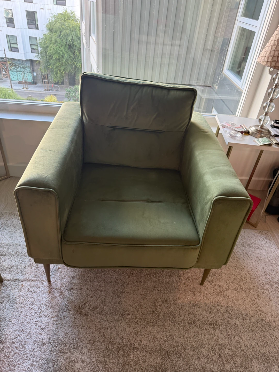 Green Velvet Armchair - photo 2