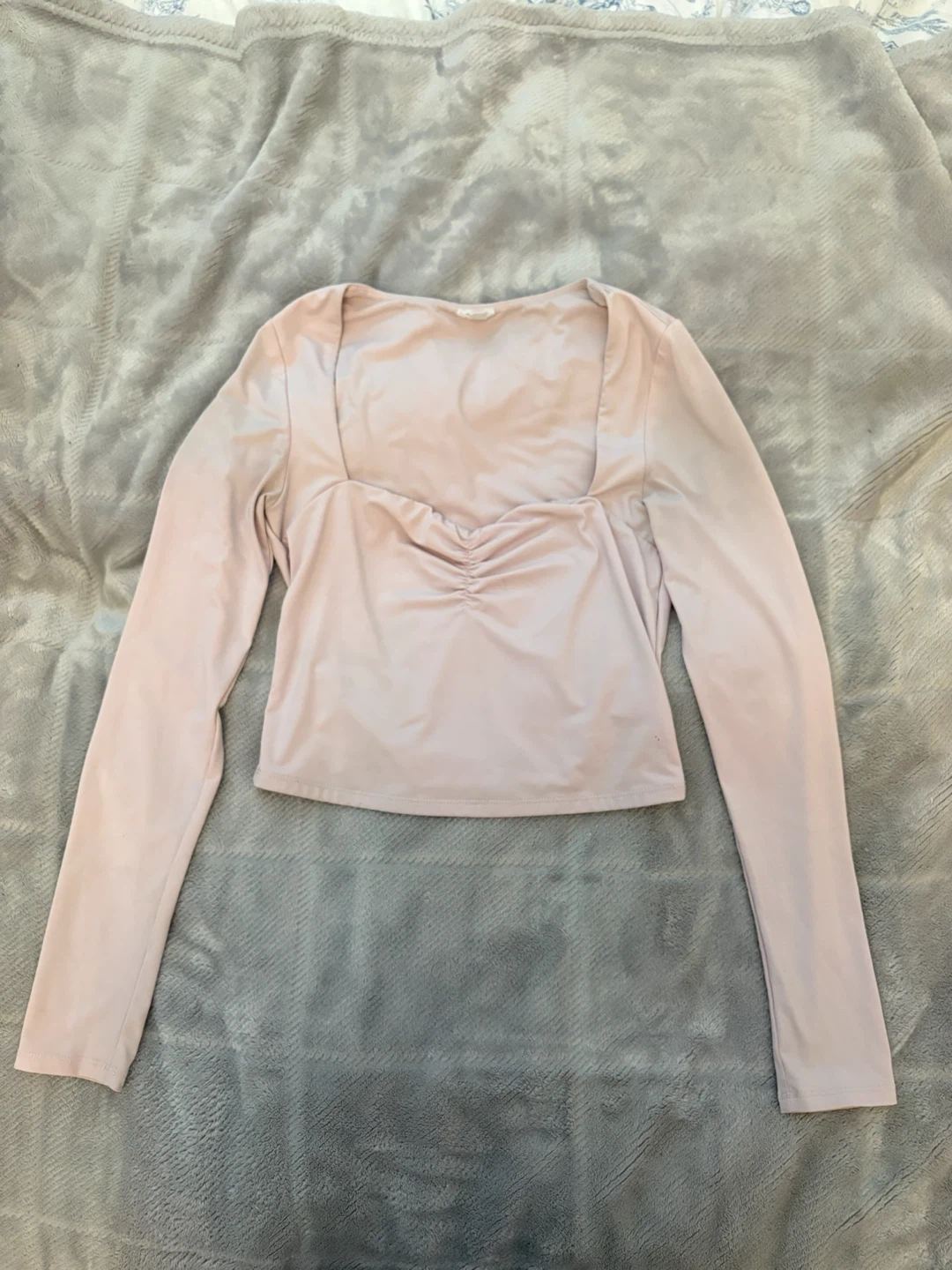 GARAGE Pink Ruched Long Sleeve Top