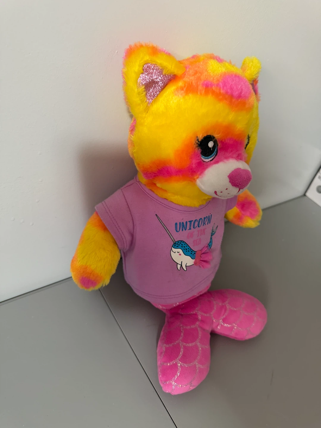 Build-A-Bear Enchanted Mer-Cat Plush Bear Narwhal Shirt 2021 - photo 2