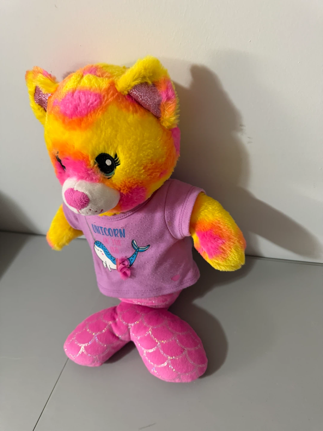 Build-A-Bear Enchanted Mer-Cat Plush Bear Narwhal Shirt 2021 - photo 3