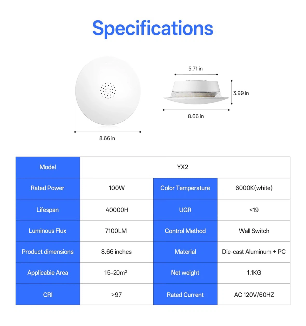 New! Homelist YX2 100W Ceiling Light - photo 2