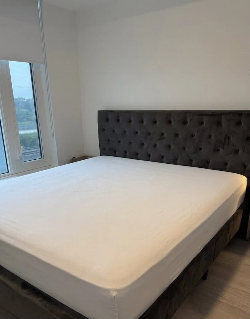 Dark Grey Tufted Headboard Bed Frame