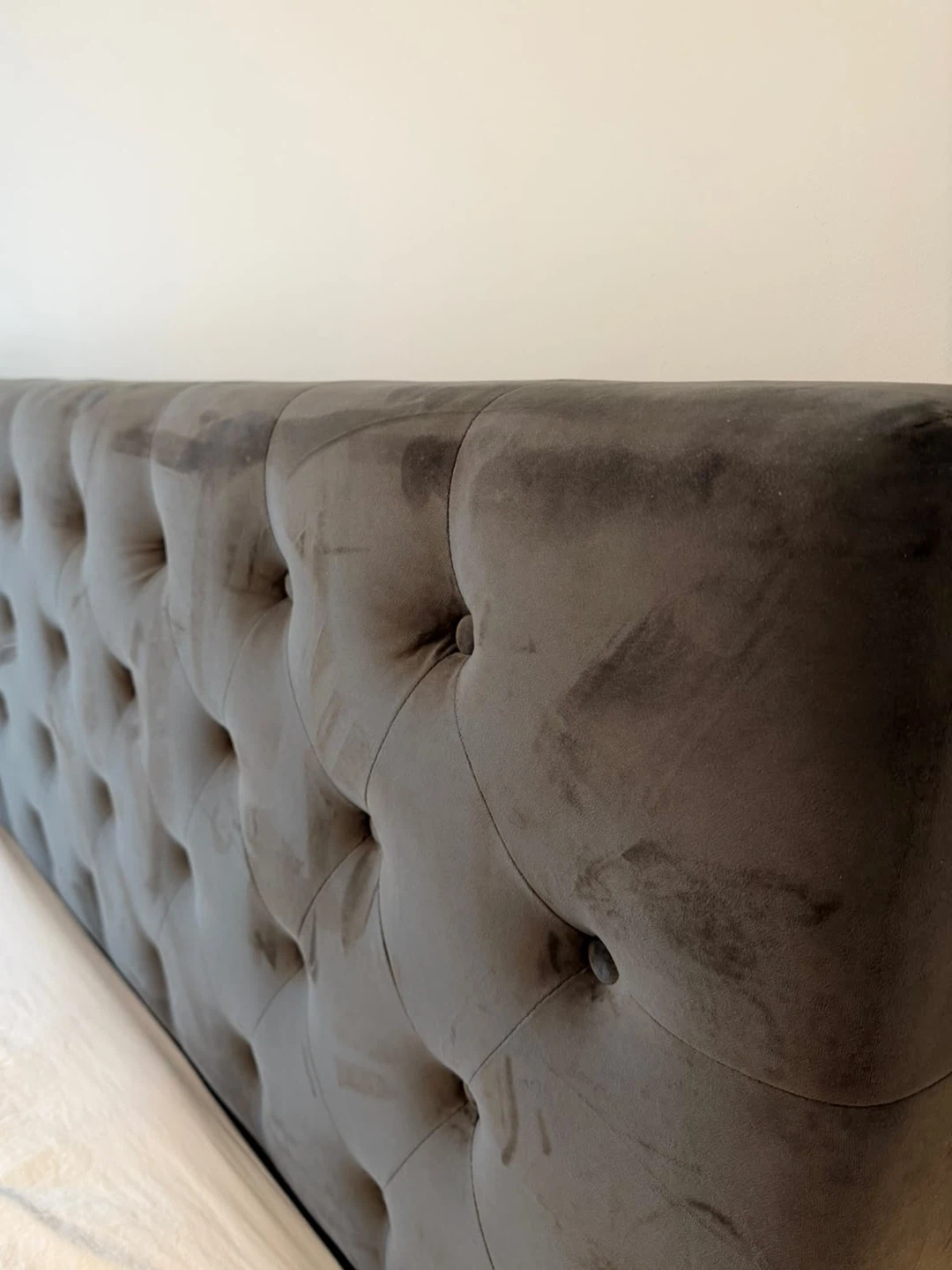 Dark Grey Tufted Headboard Bed Frame - photo 2
