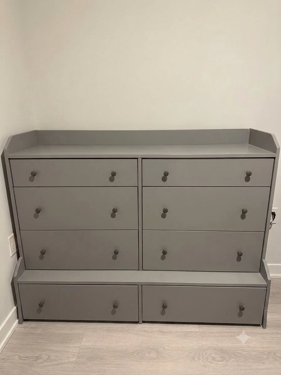 Grey Dresser with 10 Drawers