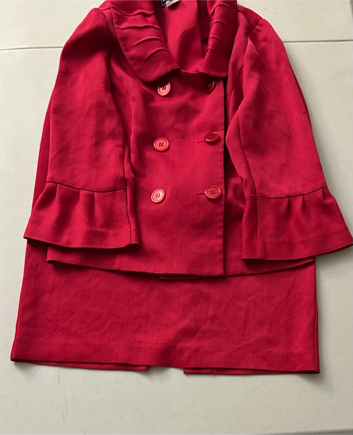 Sweet Suit Red Skirt Power Suit