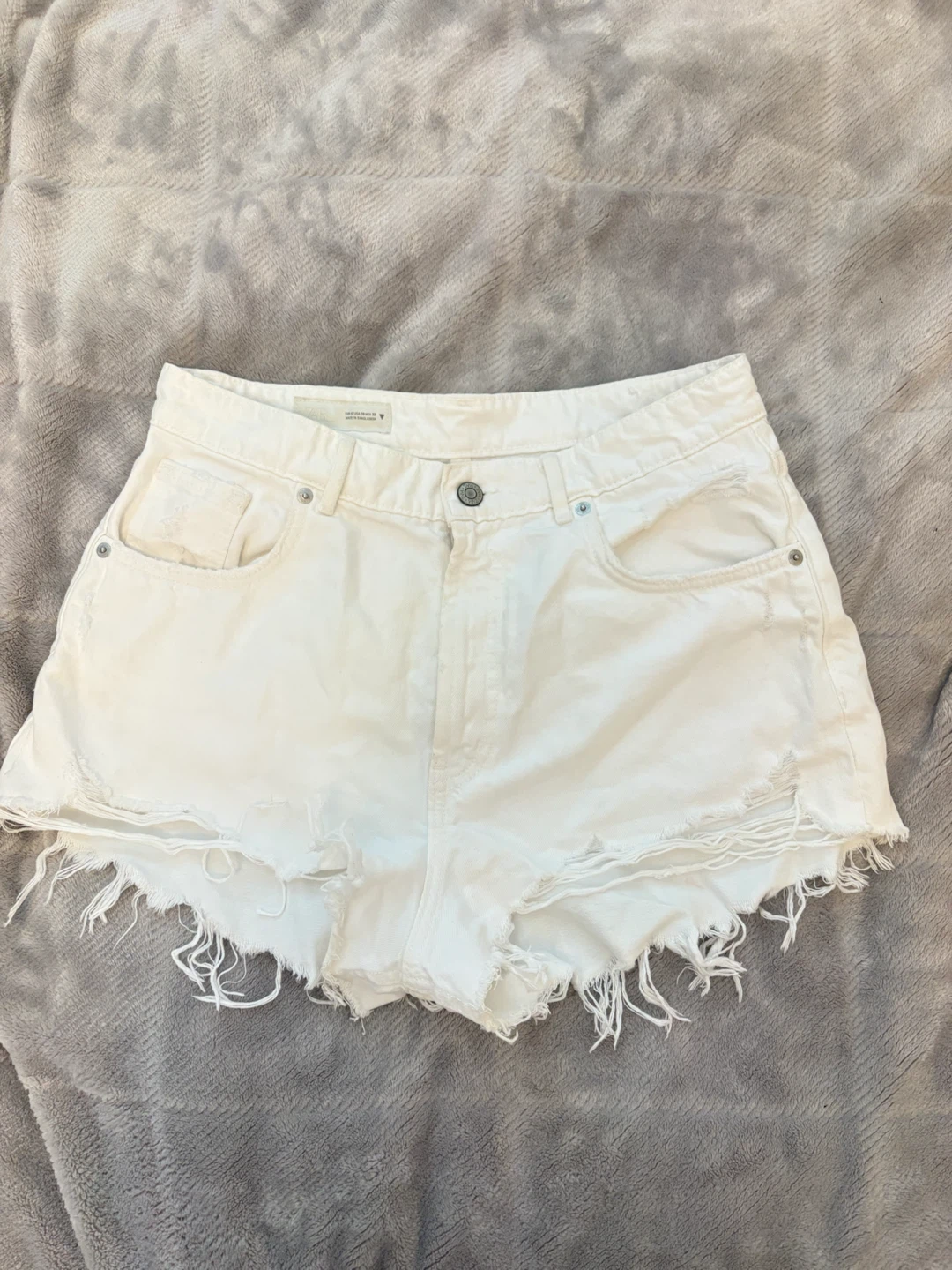 Zara White Denim Shorts