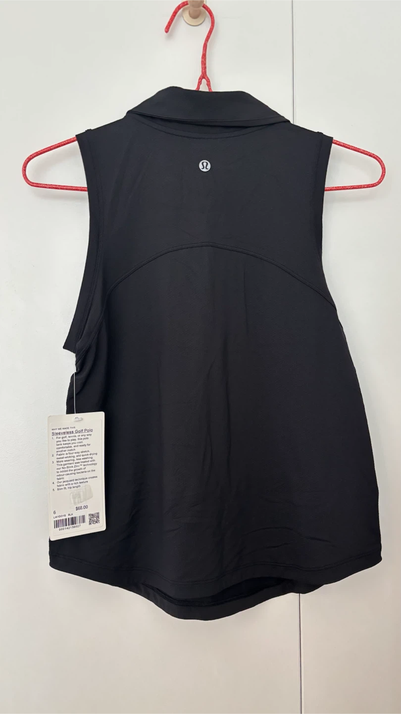 Lululemon Sleeveless Golf Polo Shirt Black Size 6 - photo 2
