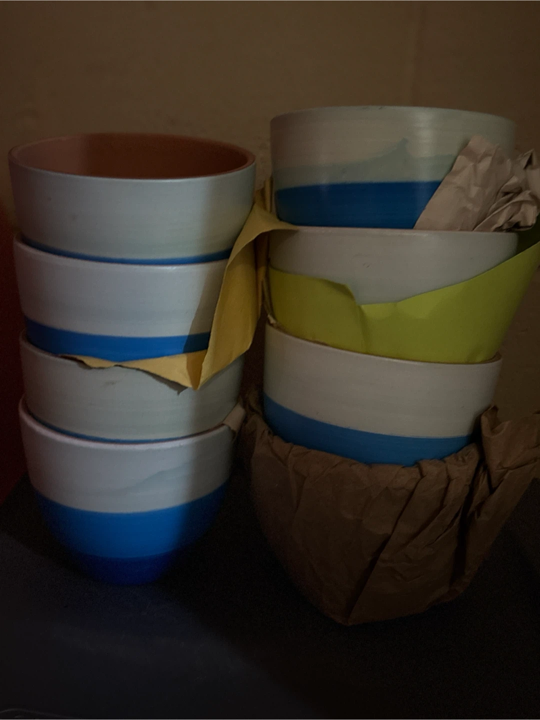 Set of 8 Blue Planter Pits