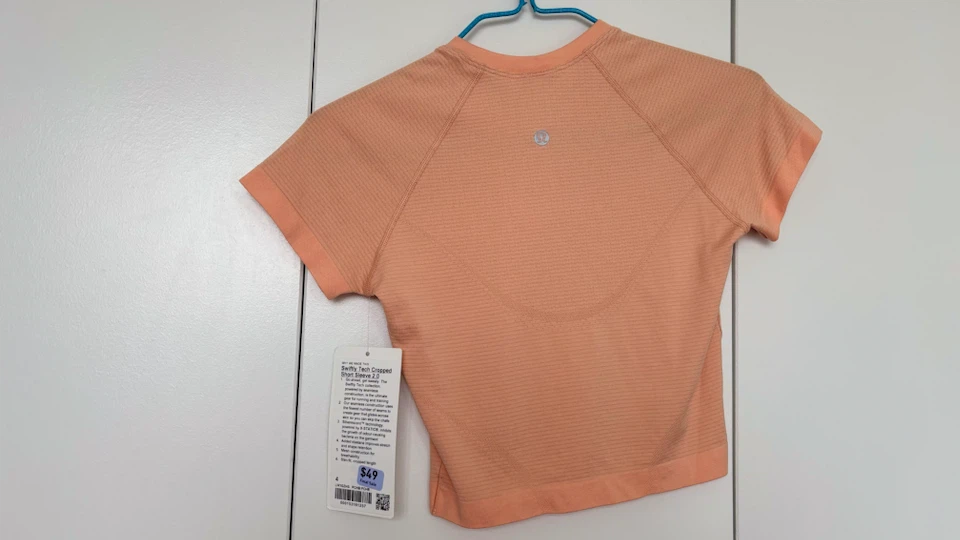 Lululemon Swiftly Tech Cropped Short Sleeve Top Orange Size 4 - photo 2