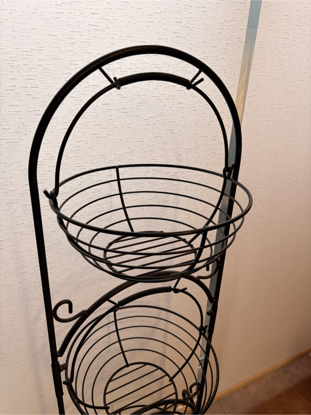 Black 3-Tier Wire Fruit Basket Stand - photo 2