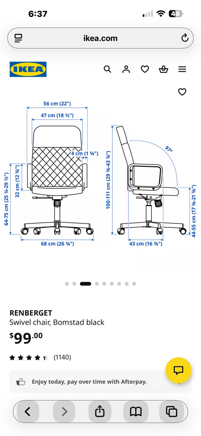 IKEA RENBERGET Swivel Chair - Black - photo 4
