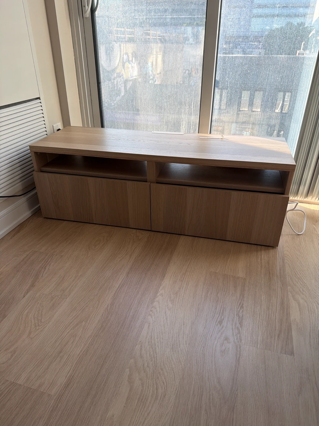 Light Oak Media Console with Storage