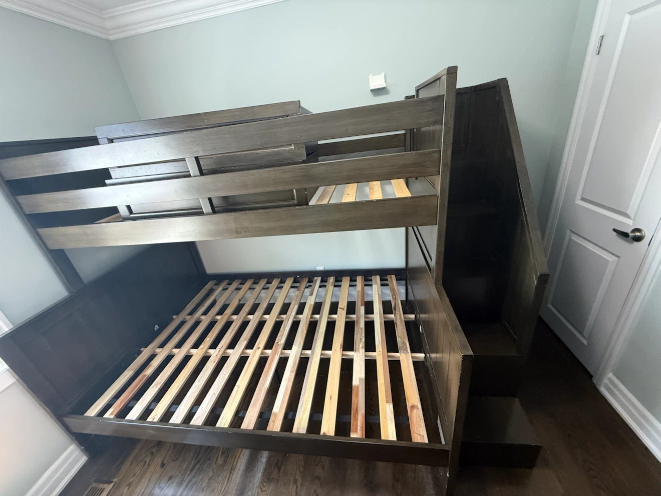 Dark Wood Bunk Bed with Stairs and Storage - photo 2