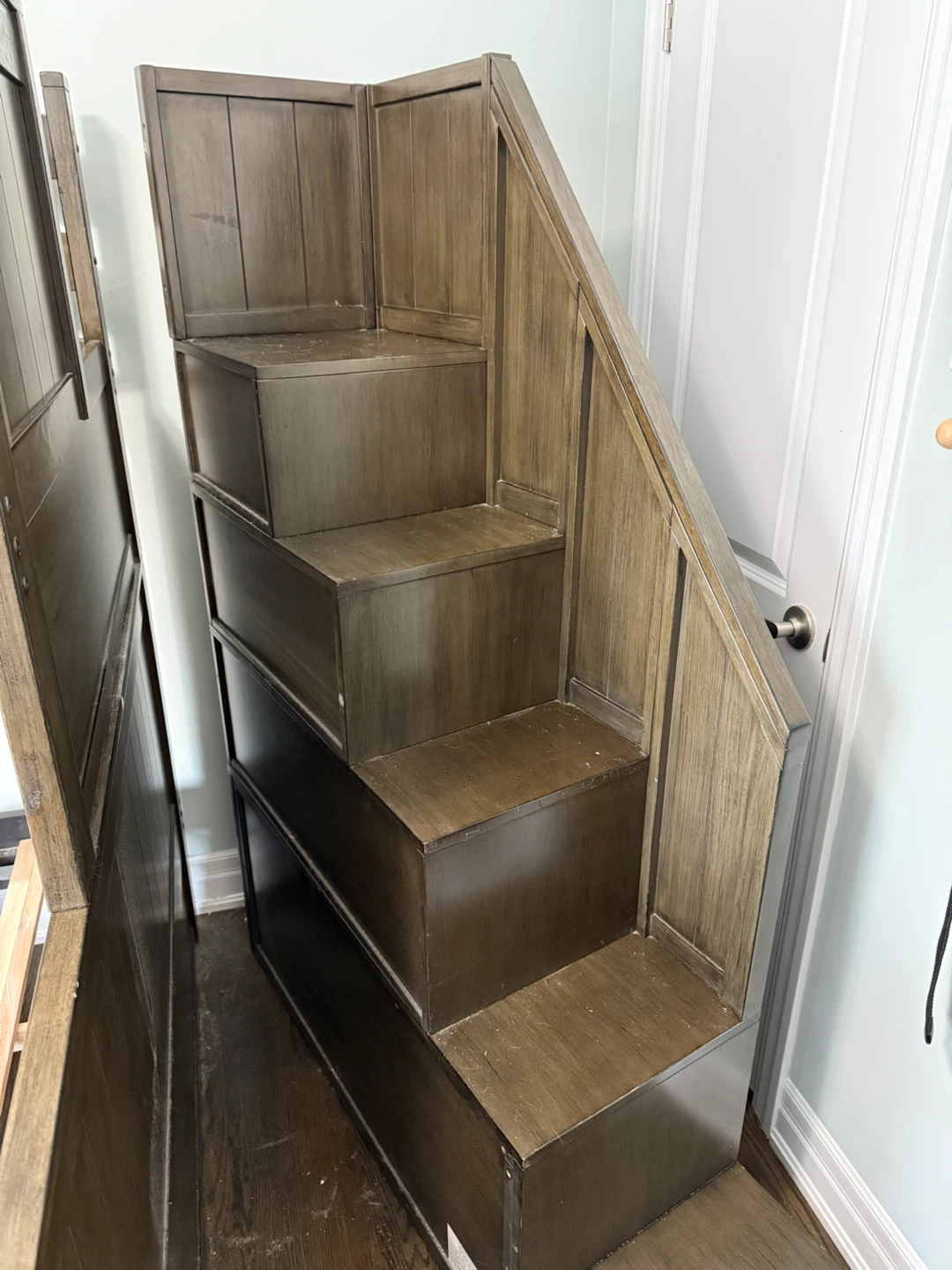 Dark Wood Bunk Bed with Stairs and Storage - photo 4