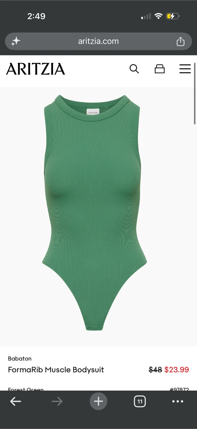 Babaton FormaRib Muscle Bodysuit - Forest Green - Size M - photo 4