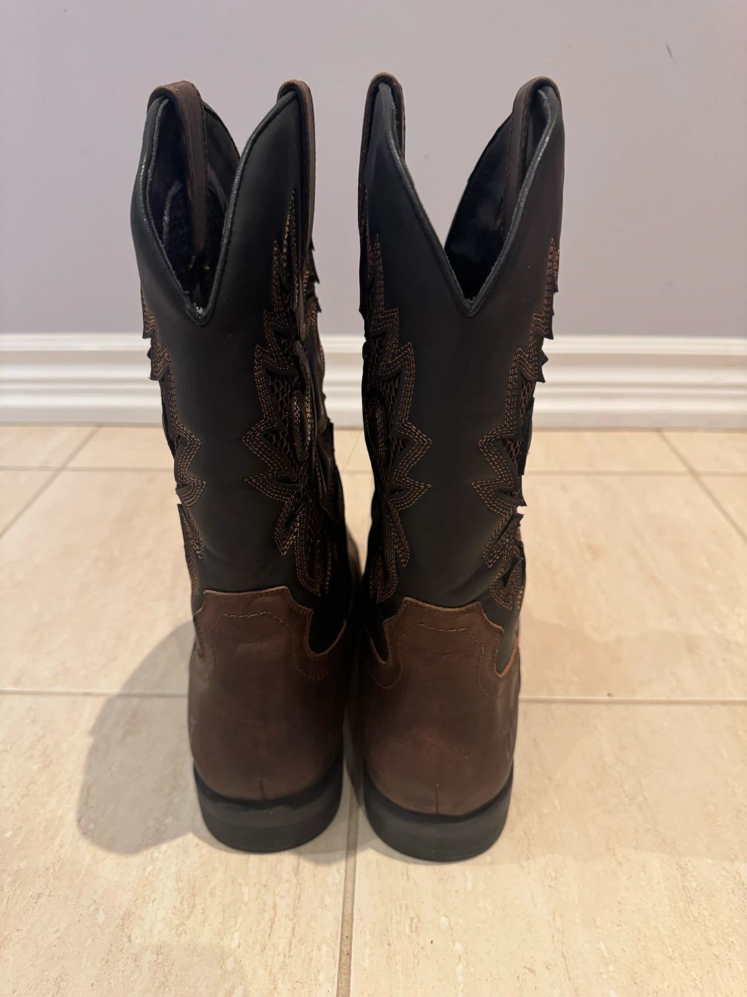 Men's Brown Square Toe Cowboy Boots - photo 5