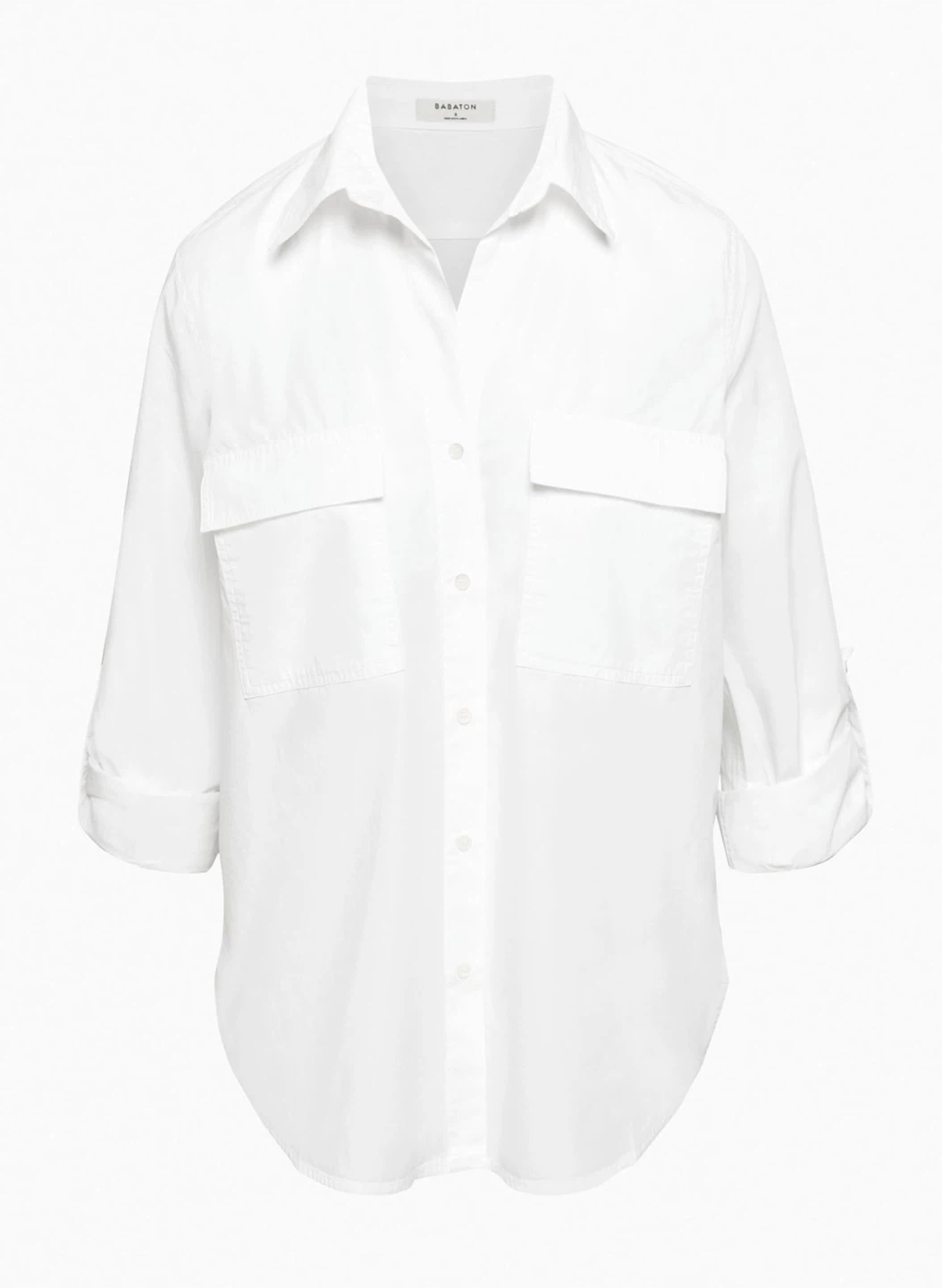 Babaton White Utility Poplin Shirt - Size S - photo 2