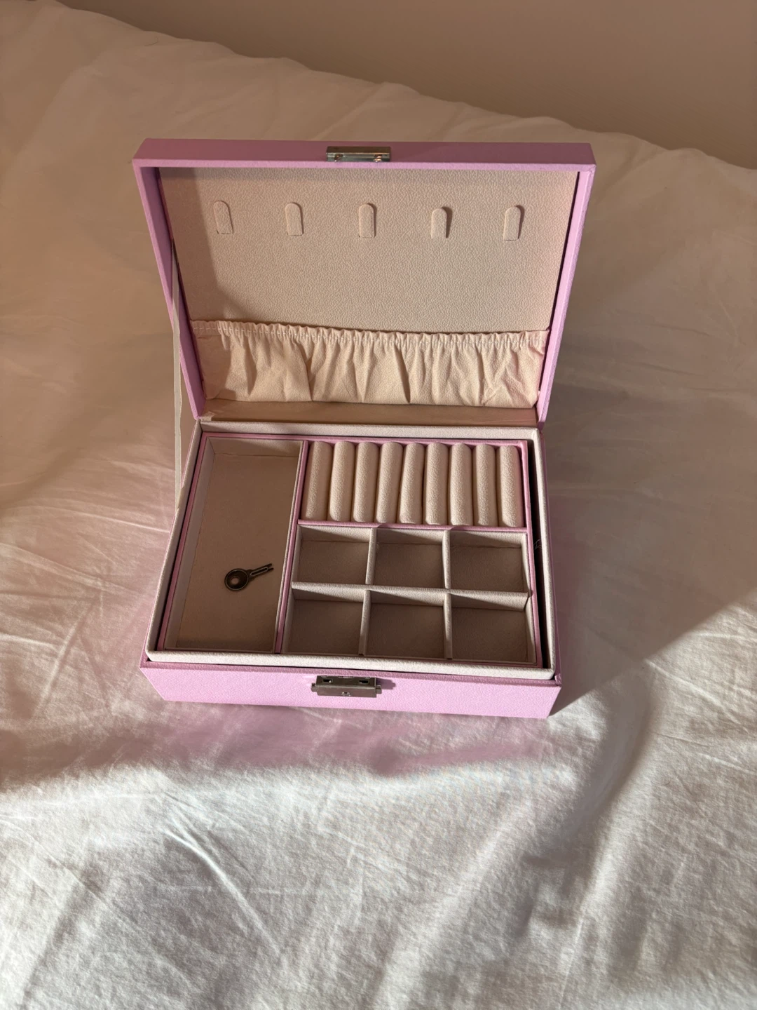 Pink Jewellery Box with Tray