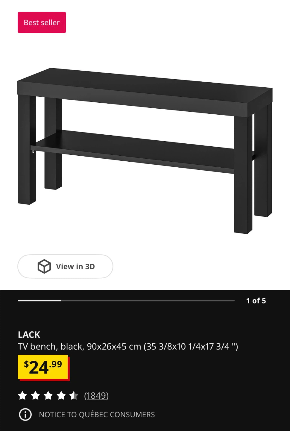 IKEA LACK TV Bench - photo 3