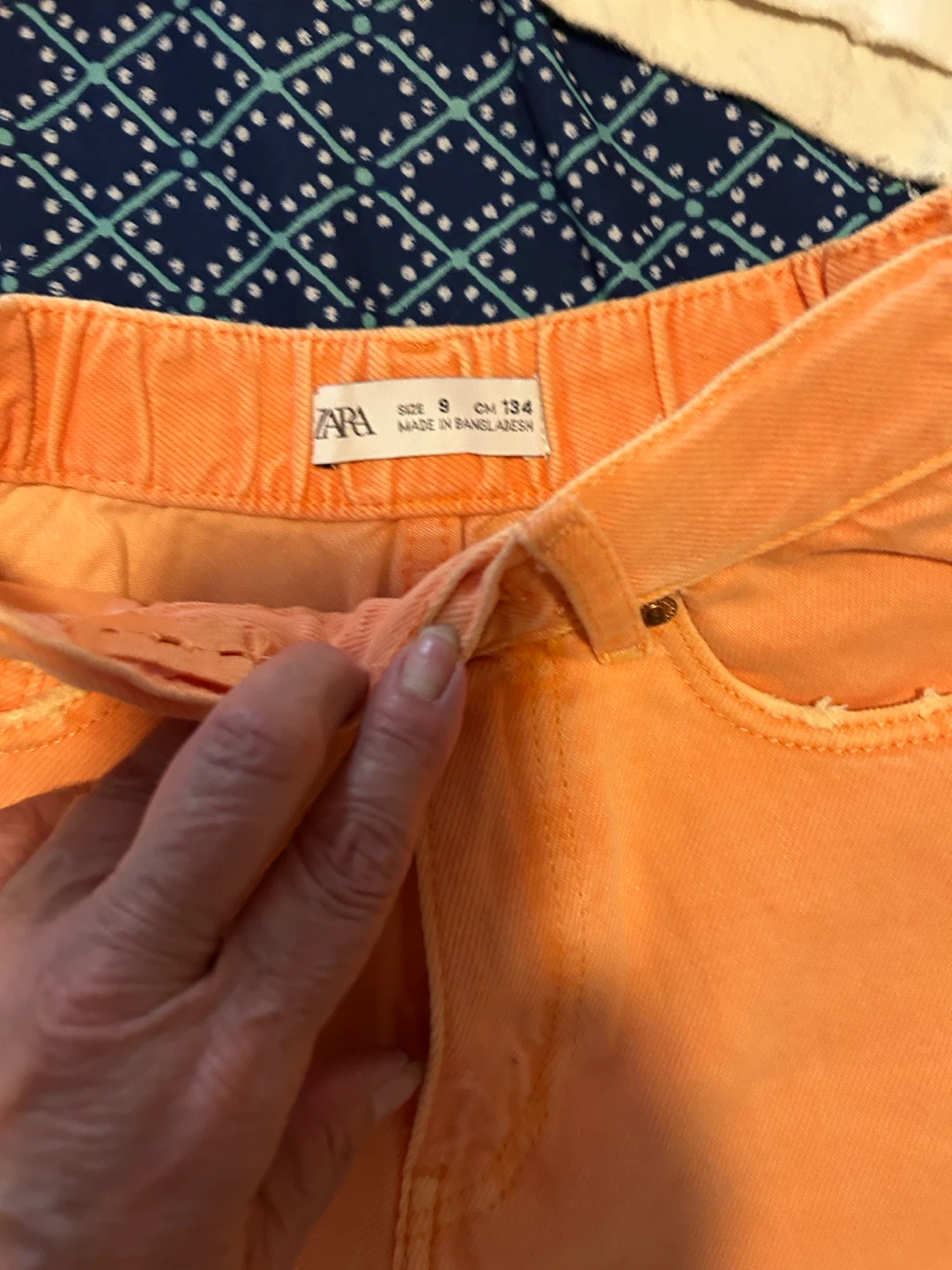 Zara Orange Denim Shorts Size 9 - photo 3
