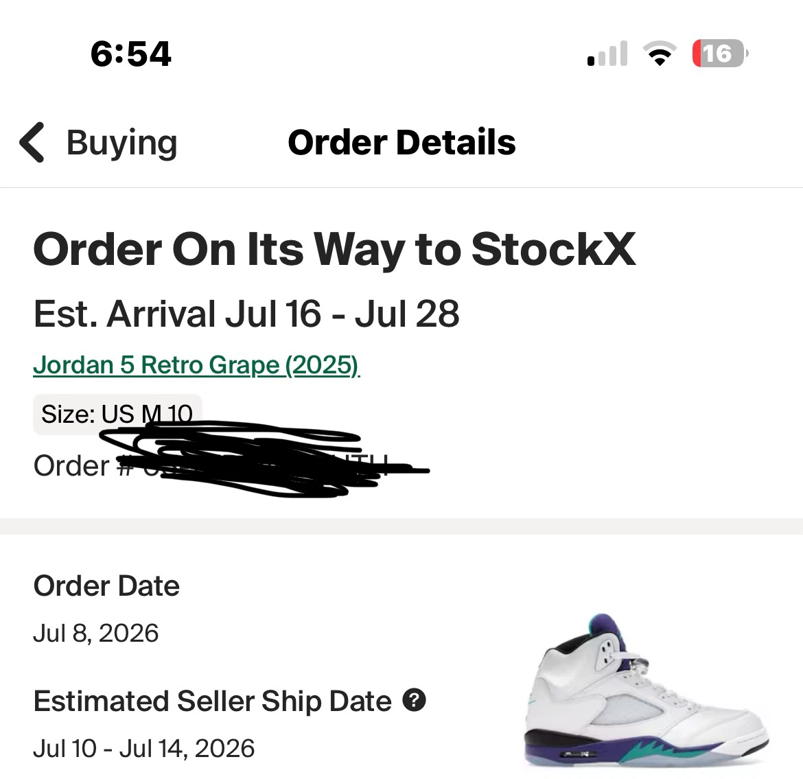 Jordan 5 Retro Grape (2025) US M 10