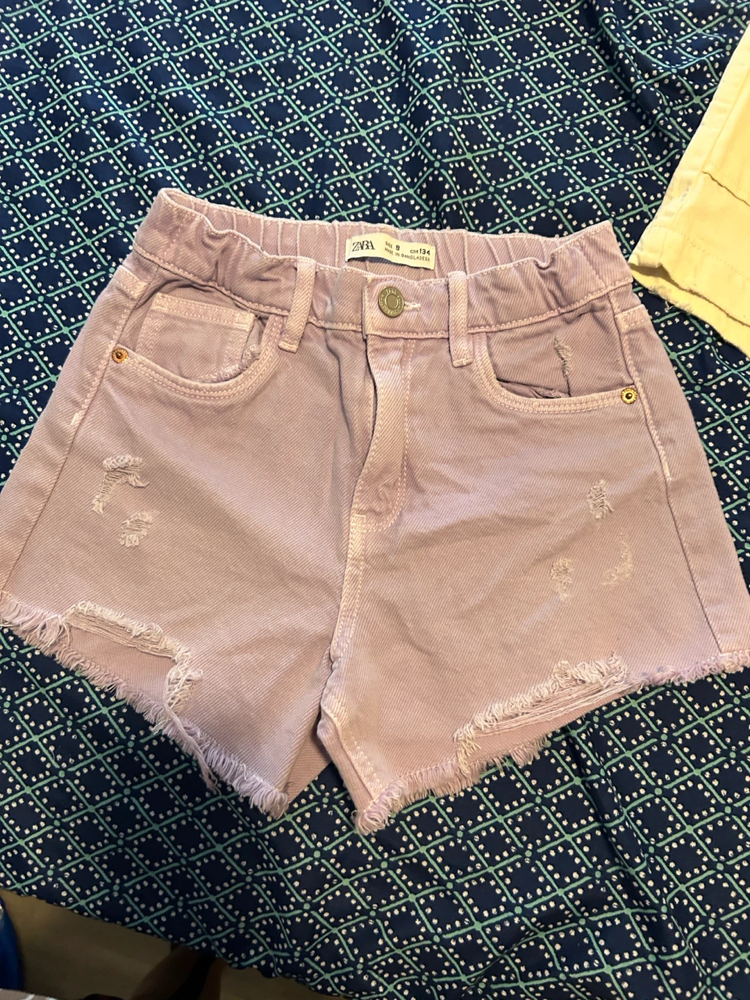 ZARA Purple Denim Shorts Size 9