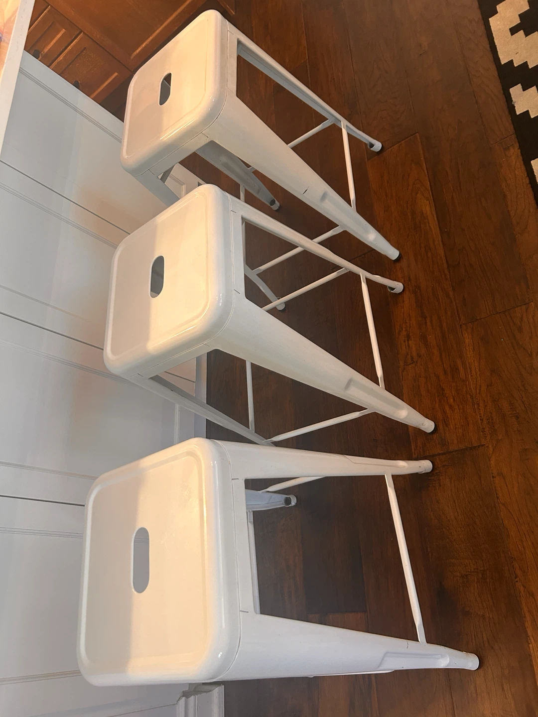 White Metal Stools (Set of 3)