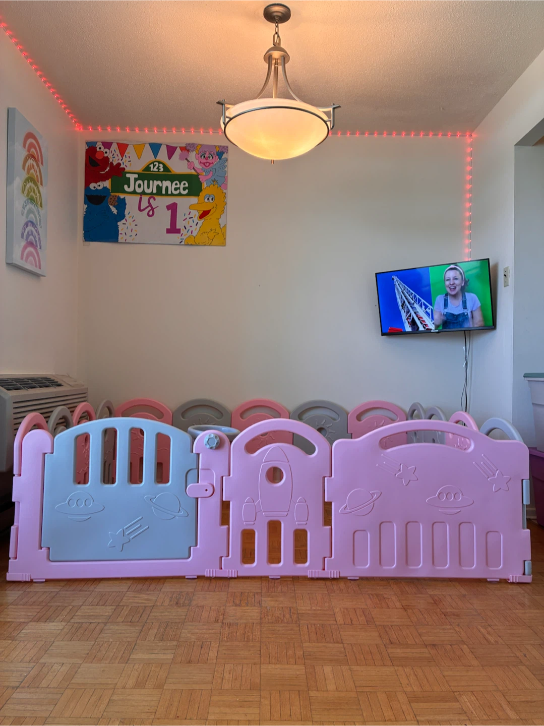 Pink and Grey Playyard