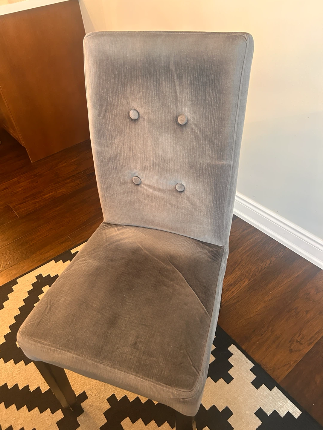 6 Dinning Grey Velvet Accent Chair