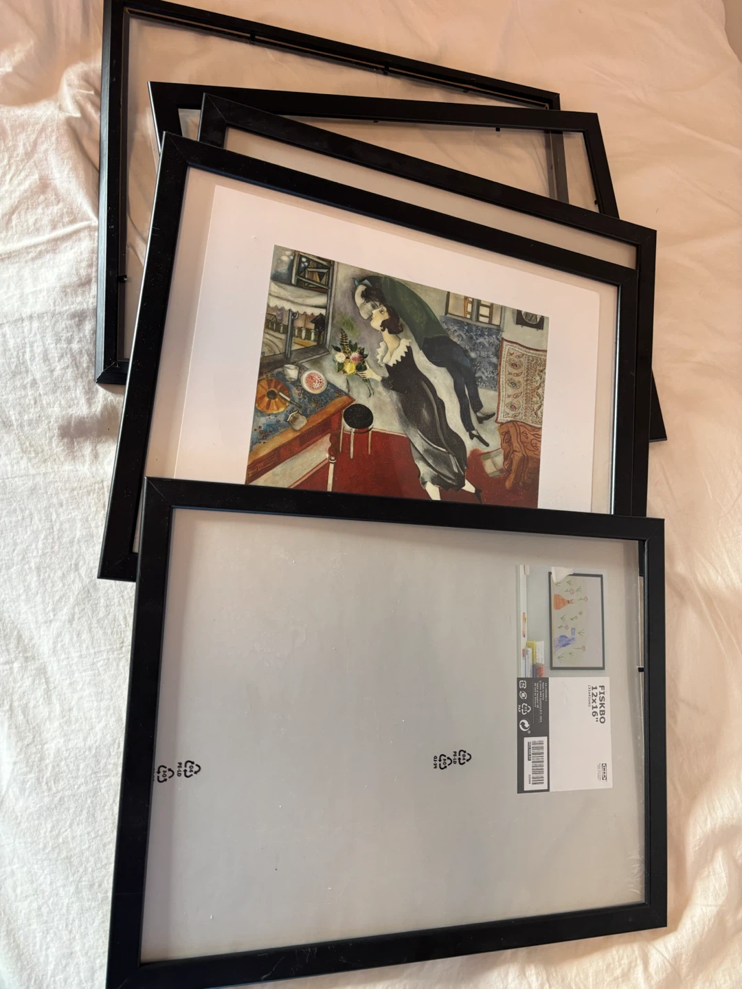 IKEA FISKBO Frames - 12x16 inch - Black (Set of 5)