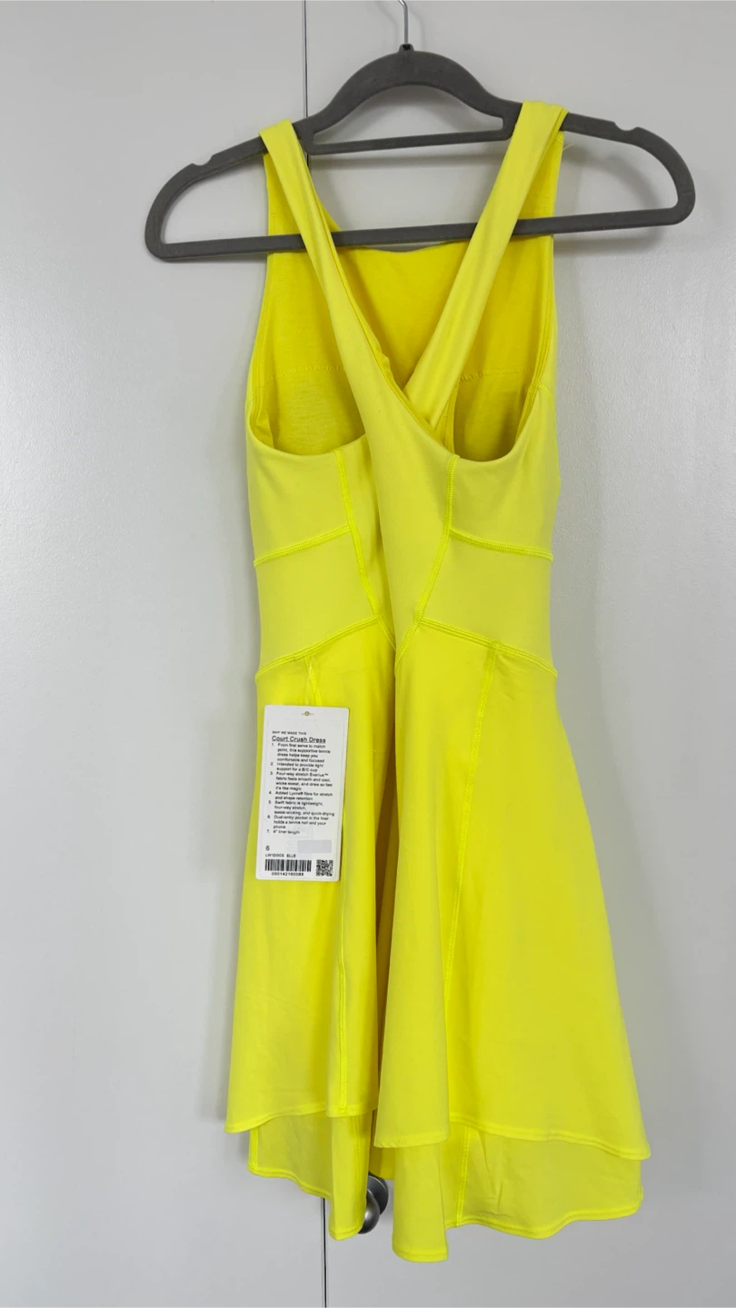 Lululemon Court Dress Bright Yellow Size 6 - photo 2