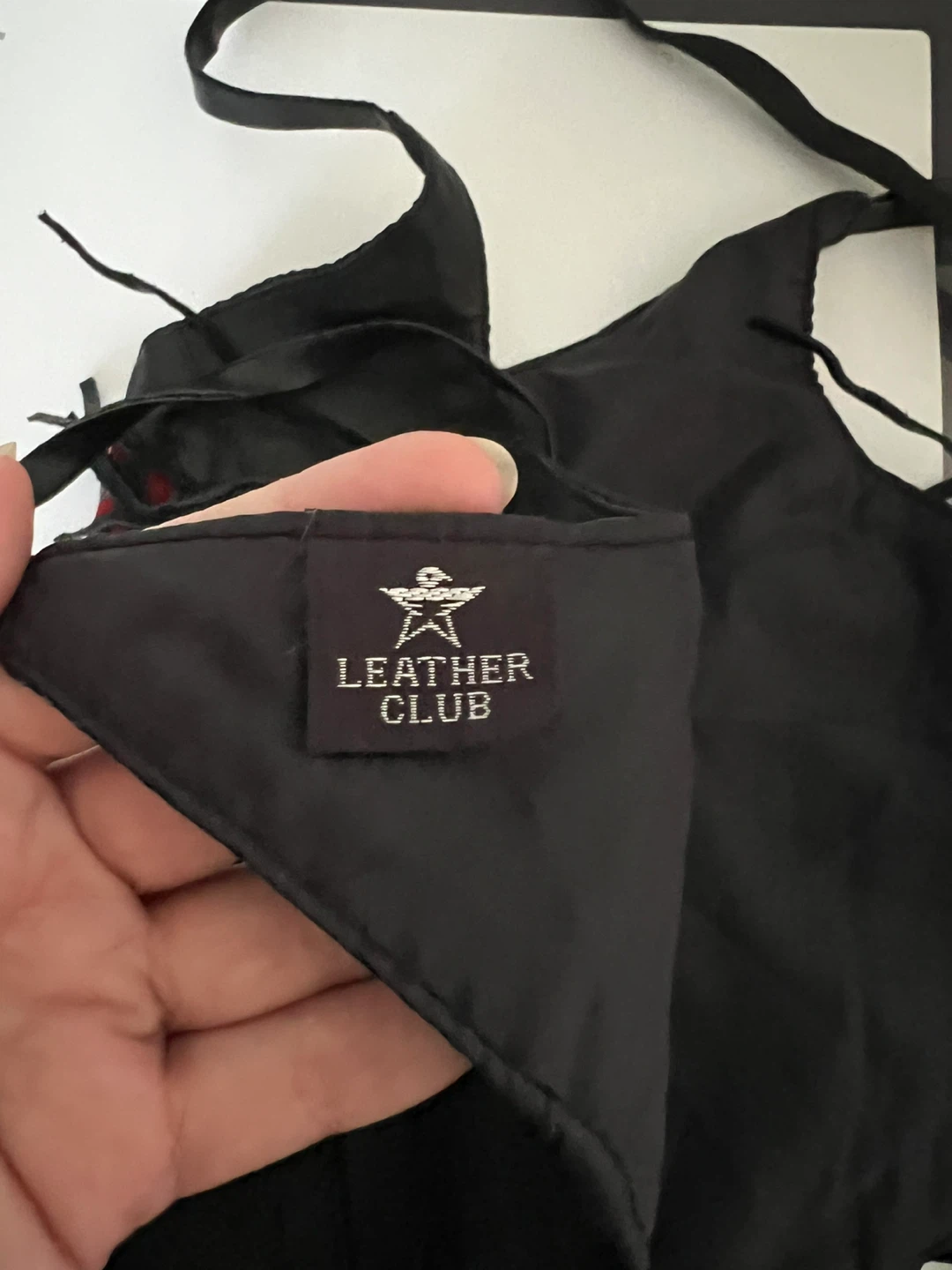 Leather Club Black Halter Top with Rose Embroidery and Fringe - photo 4