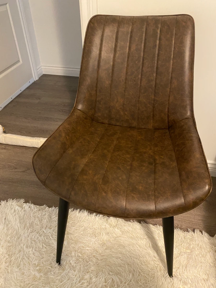 Brown Faux Leather Dining Chair