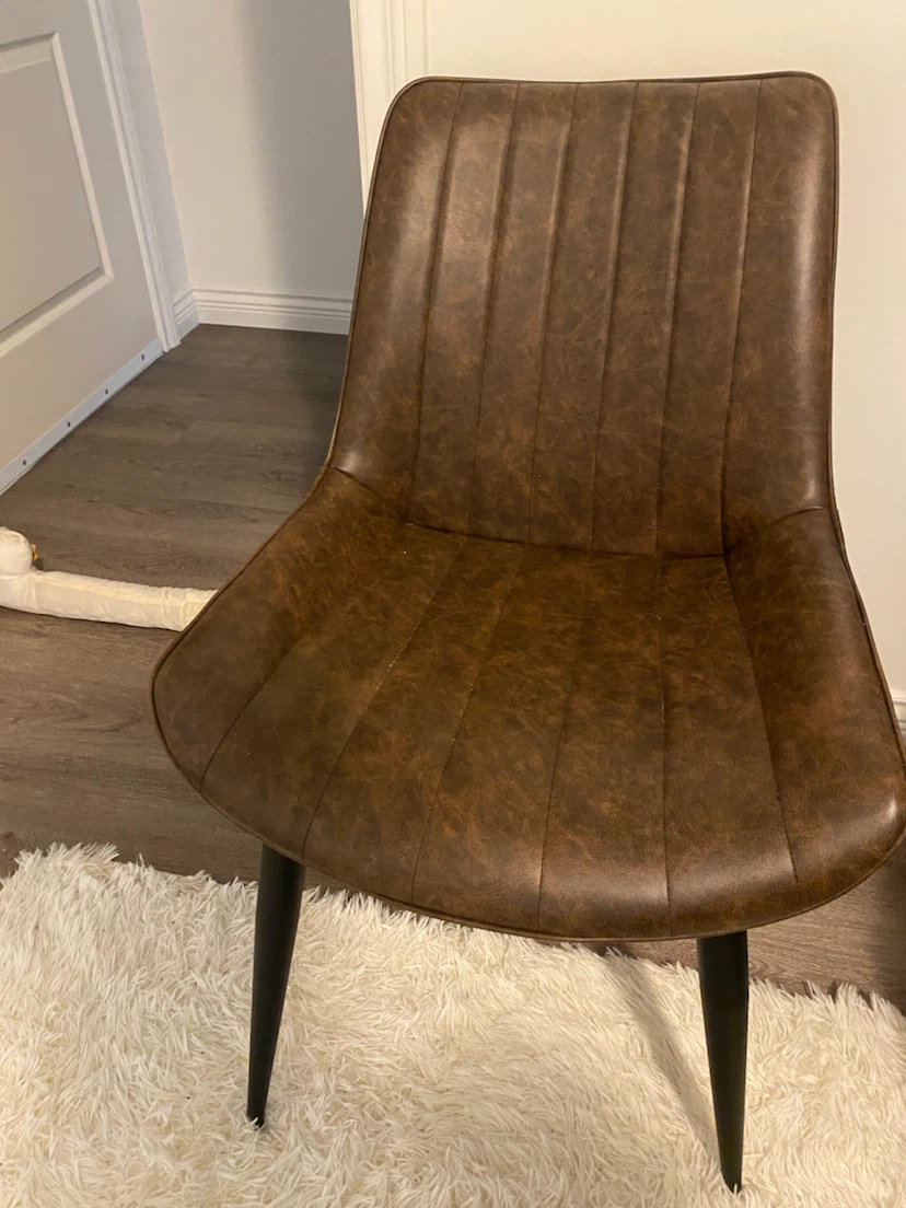 Brown Faux Leather Dining Chair - photo 2
