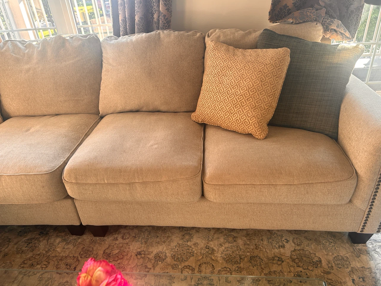 Sectional Sofa with Studded Accents - photo 2