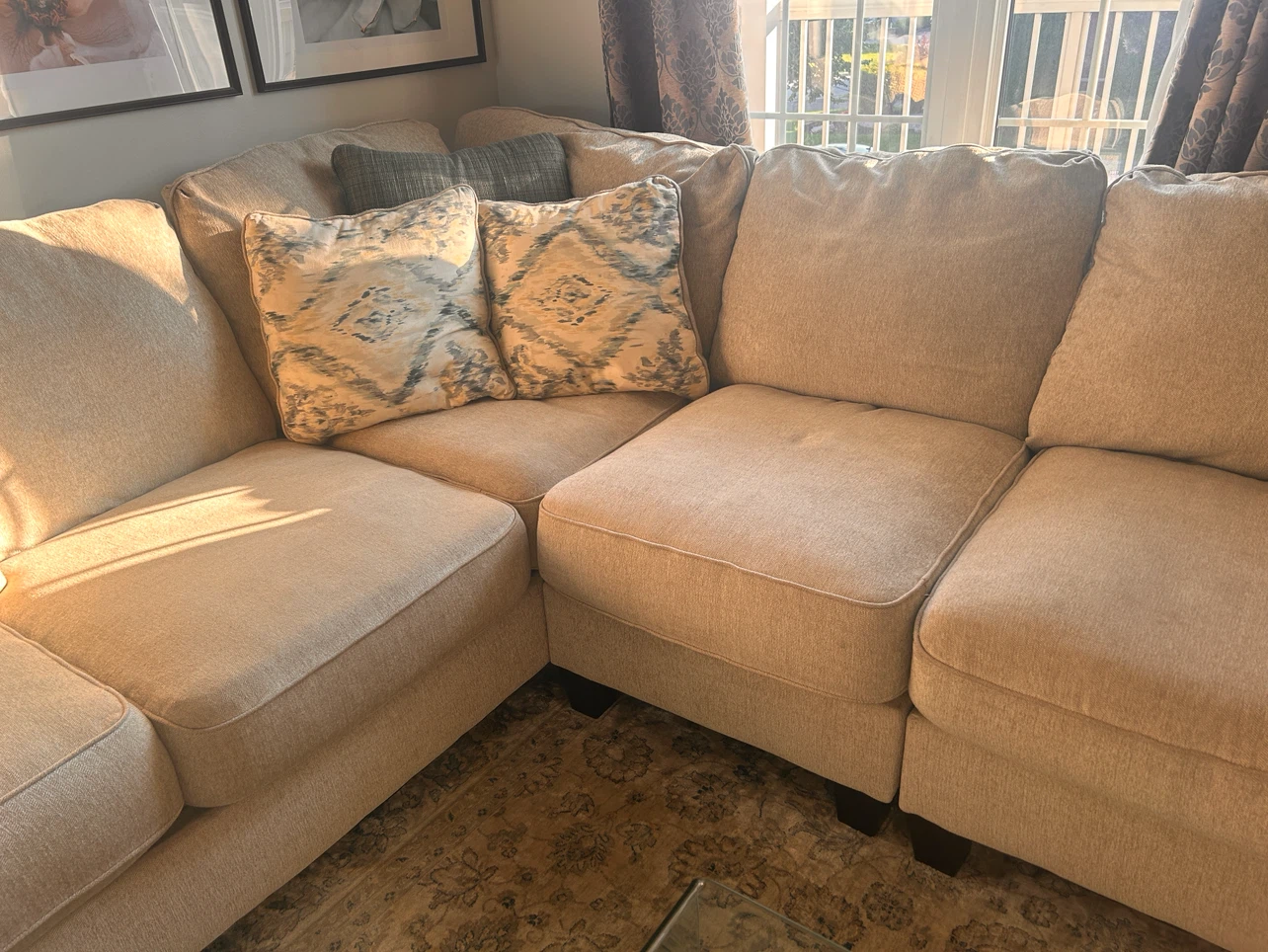Sectional Sofa with Studded Accents - photo 3