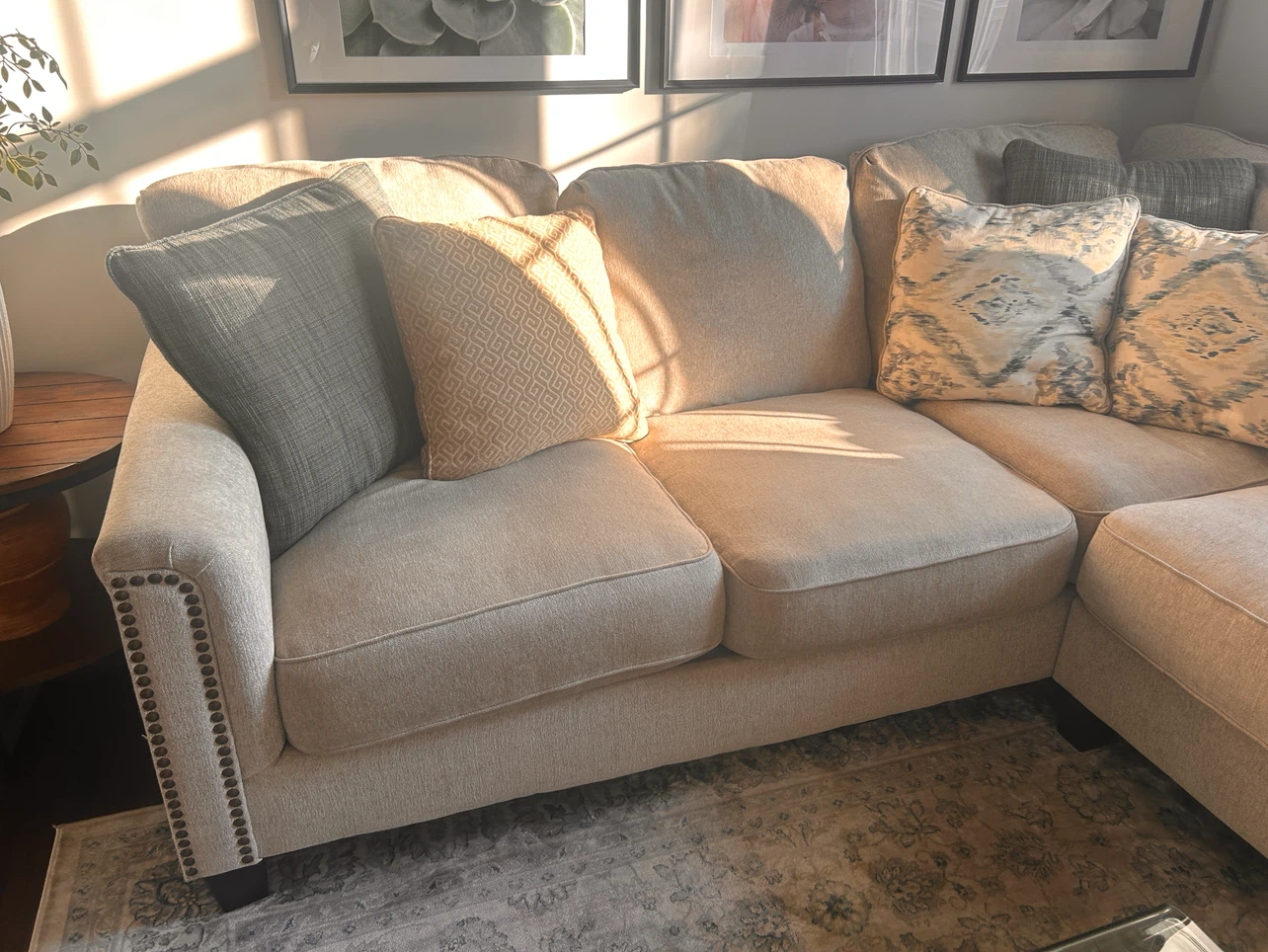 Sectional Sofa with Studded Accents - photo 4