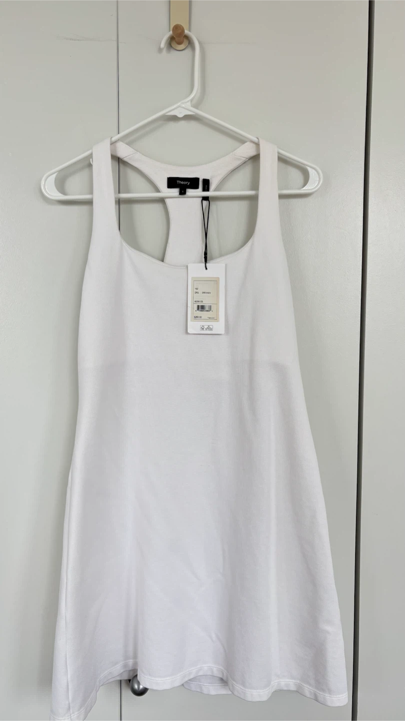 Theory White Racerback Tank Dress - Size S