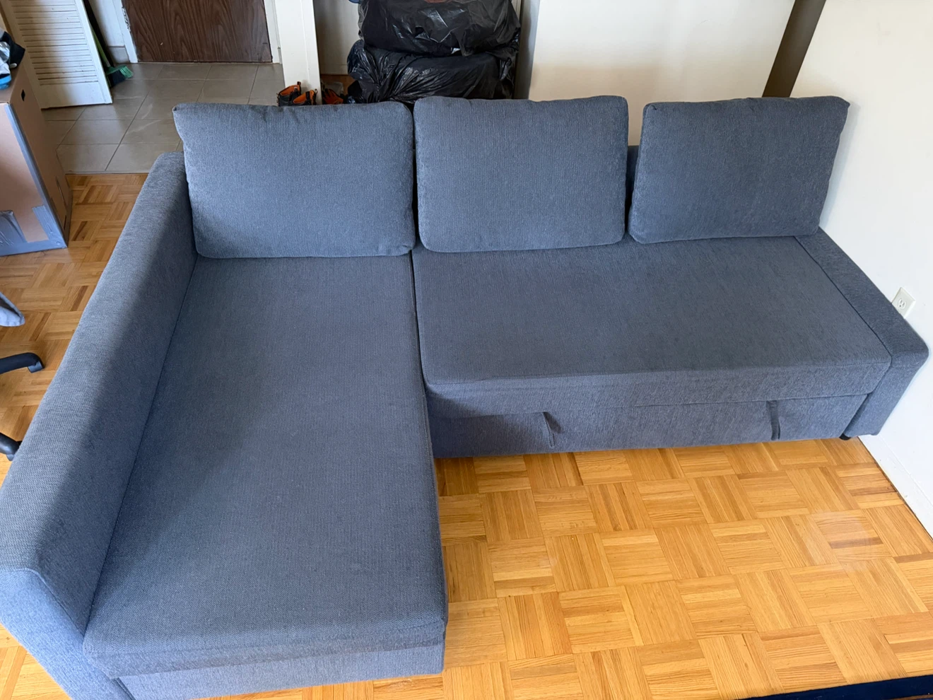Grey Sectional Sofa Bed with Storage - photo 2
