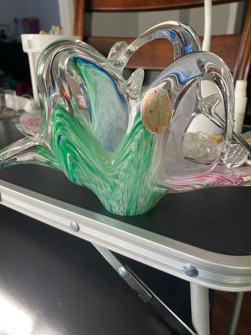 Murano Glassware Swirl Art Vase