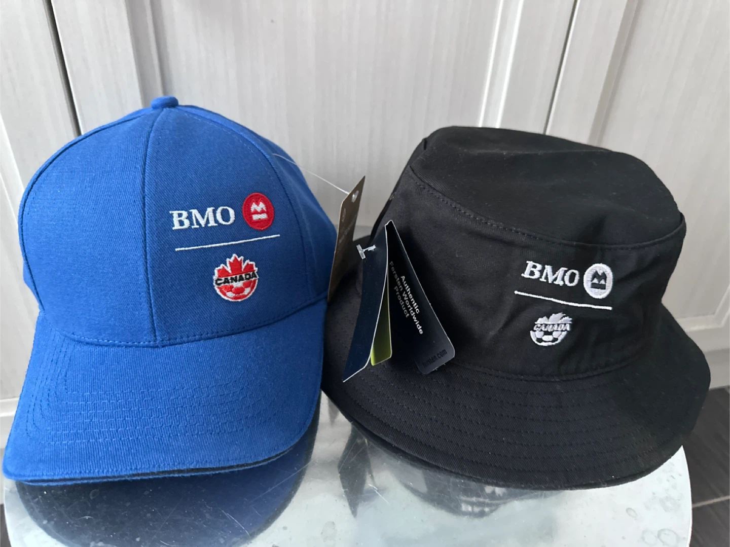 BMO Blue Baseball Cap and Black Bucket Hat Bundle
