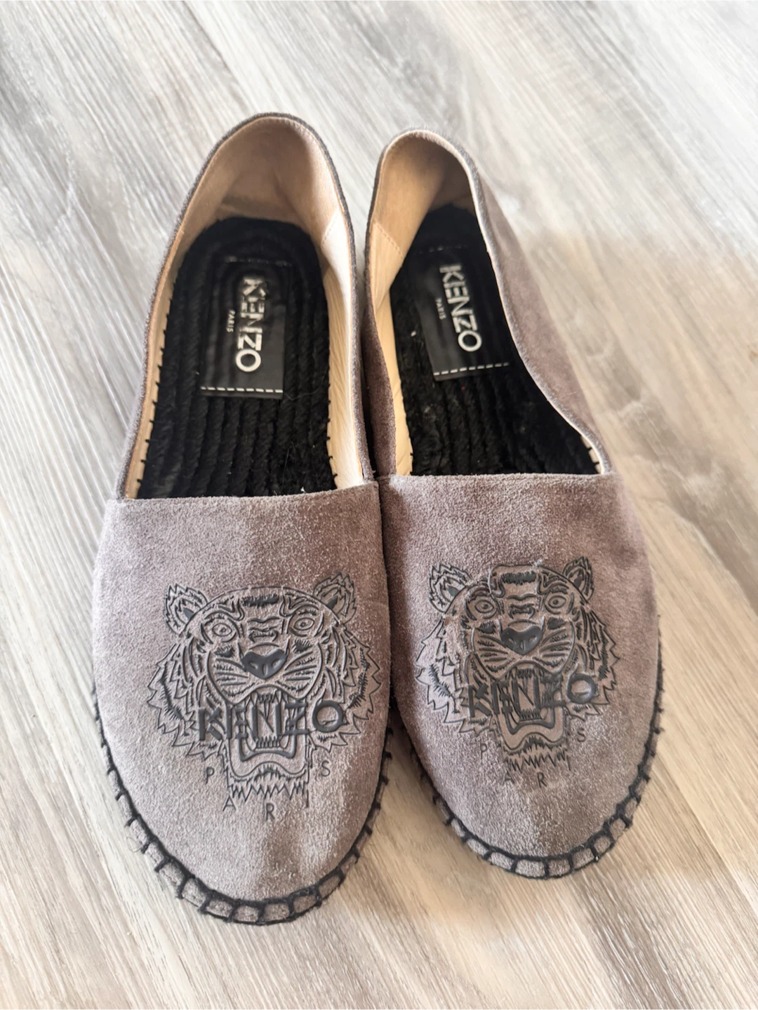 Kenzo Women's Grey Espadrille Flats with Tiger Emblem - Size 37 - photo 2