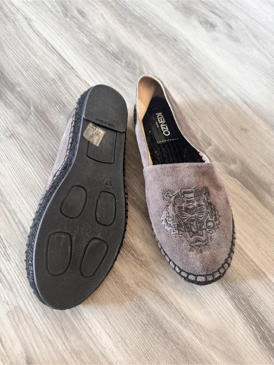 Kenzo Women's Grey Espadrille Flats with Tiger Emblem - Size 37 - photo 3