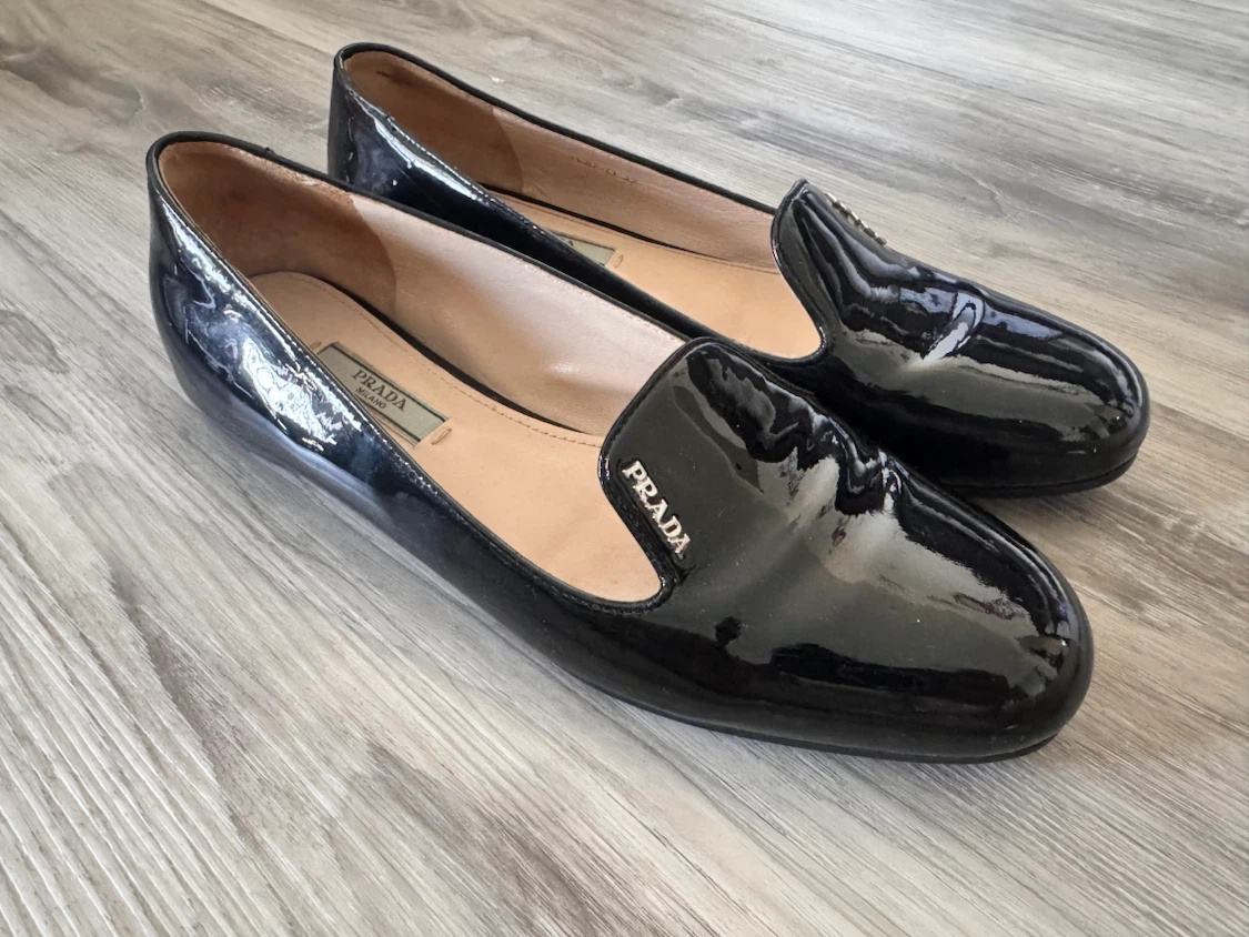 Prada Black Patent Leather Loafers