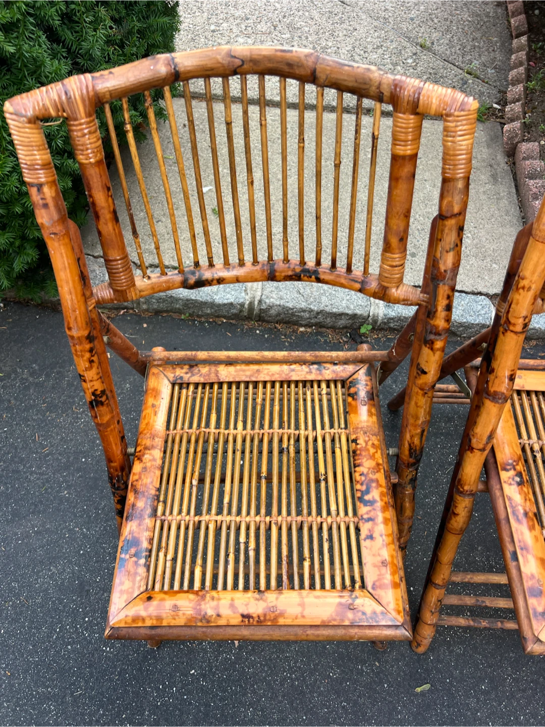 Pair of Bamboo Folding Chairs - photo 3