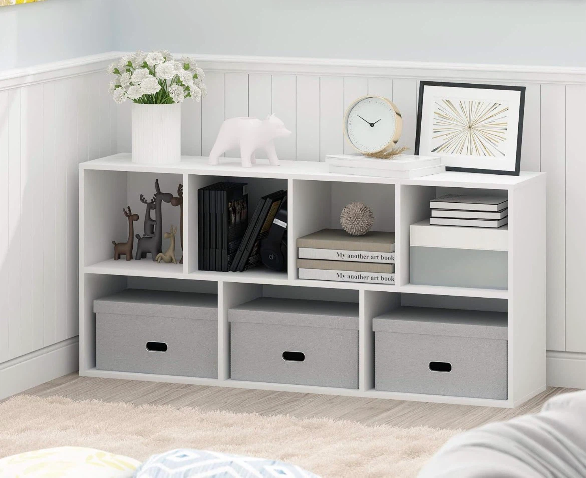 White 8-Cube Storage Organizer Shelf - photo 2